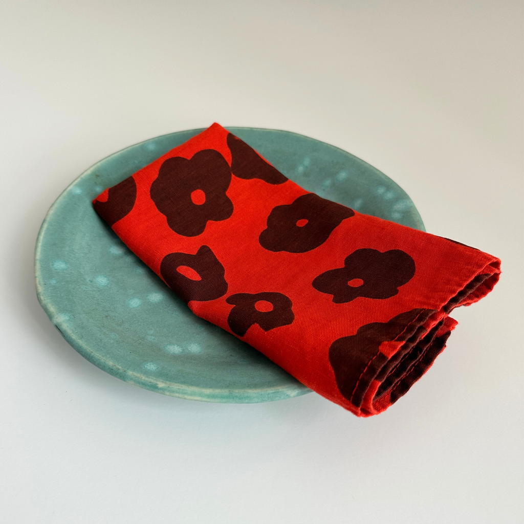 Jenny Pennywood Napkins - Red Flowers