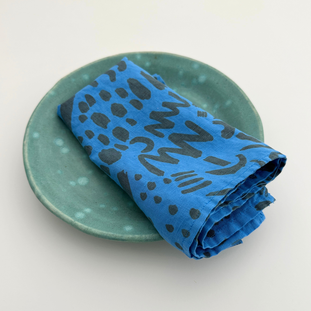 Jenny Pennywood Napkins - Blue Dashes