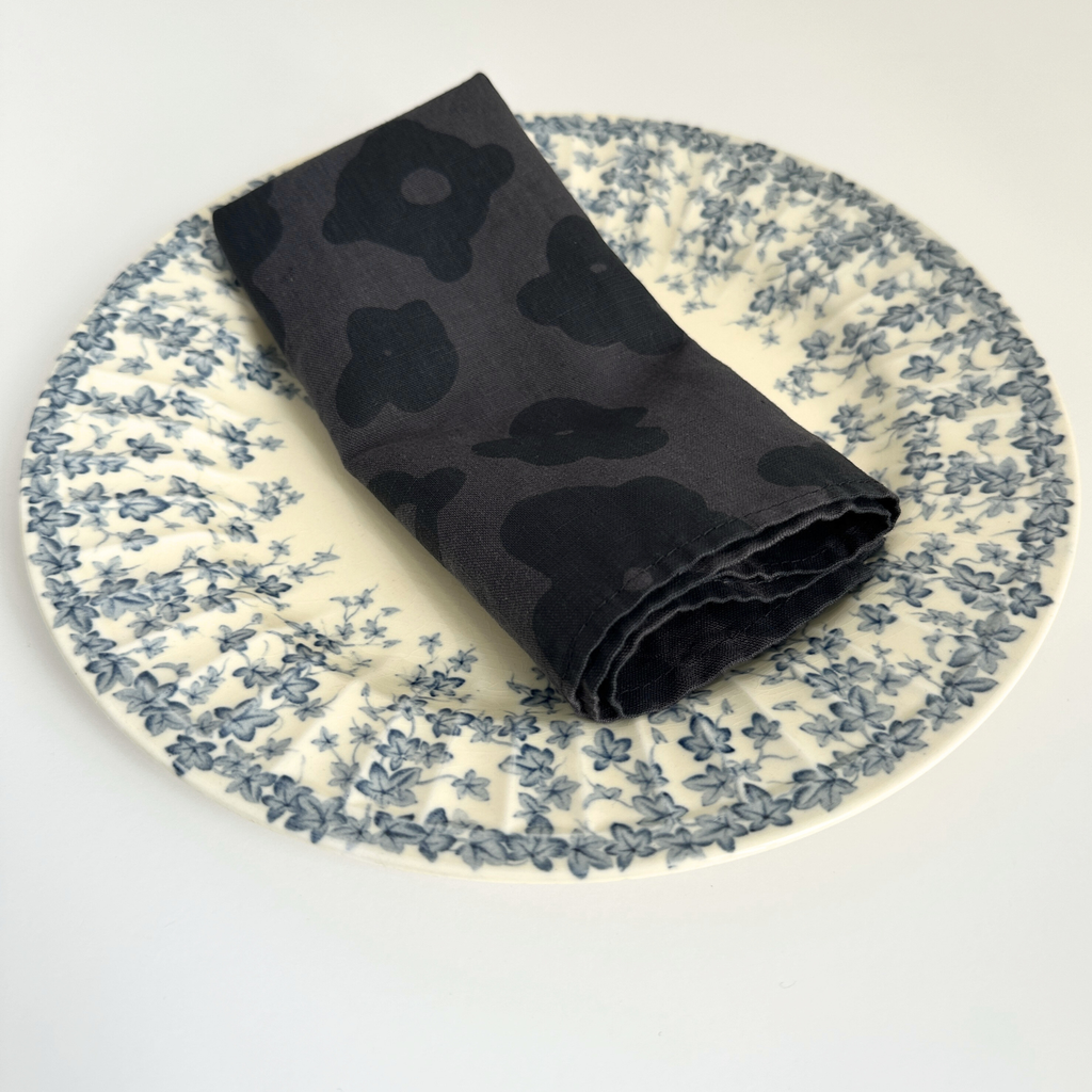 Jenny Pennywood Napkins - Black Flowers
