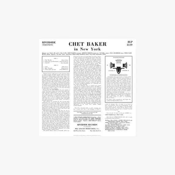 Chet Baker - In New York