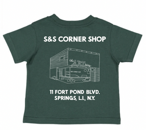Kid's Corner Shop Building T-Shirt - Green
