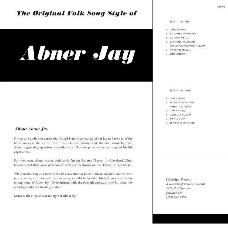 Abner Jay - Folk Song Stylist LP