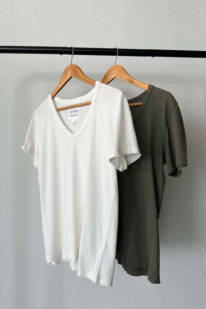 White cotton v-neck tshirt