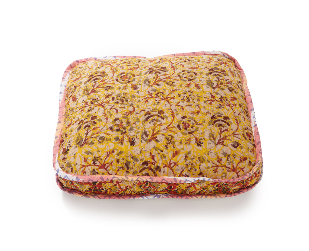 Gregory Parkinson Pillow - DAISY WHEAT DECO SQUARE