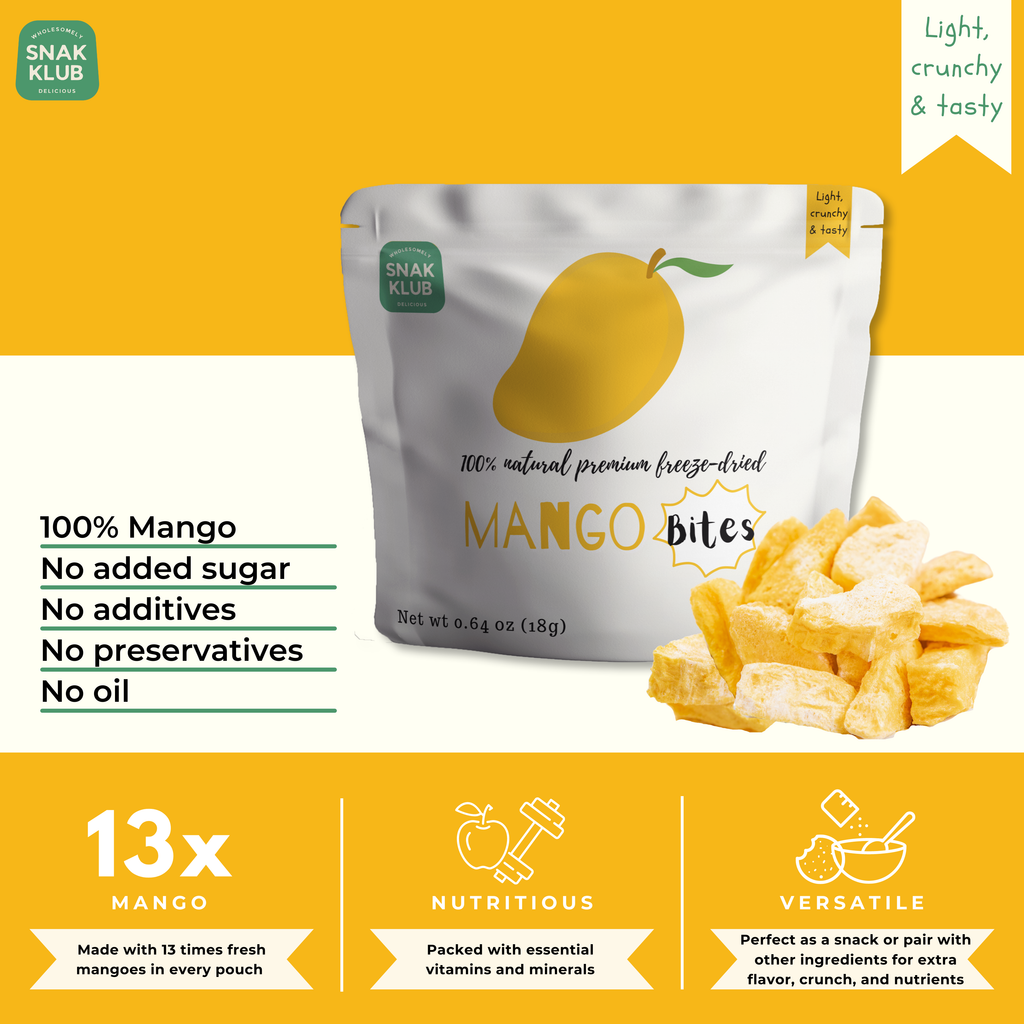 Snakklub Mango Bites – Premium Freeze-Dried Mango