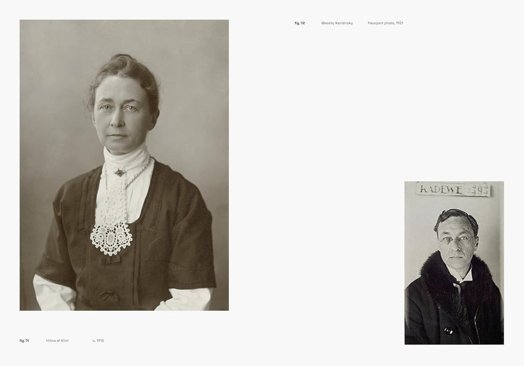 Two black and white portraits of a woman and a man on a plain background.