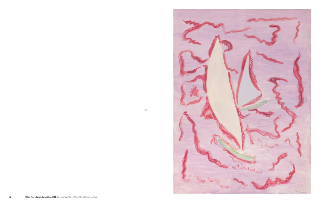 Abstract artwork with a central white figure on a pink background