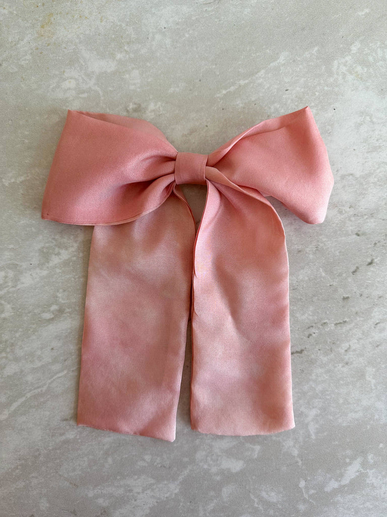 Large Pink Silk  Hair Bow | Plant Dyed | Sustainably Made