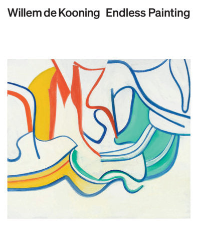 Abstract painting by Willem de Kooning with colorful wavy lines on a white background.