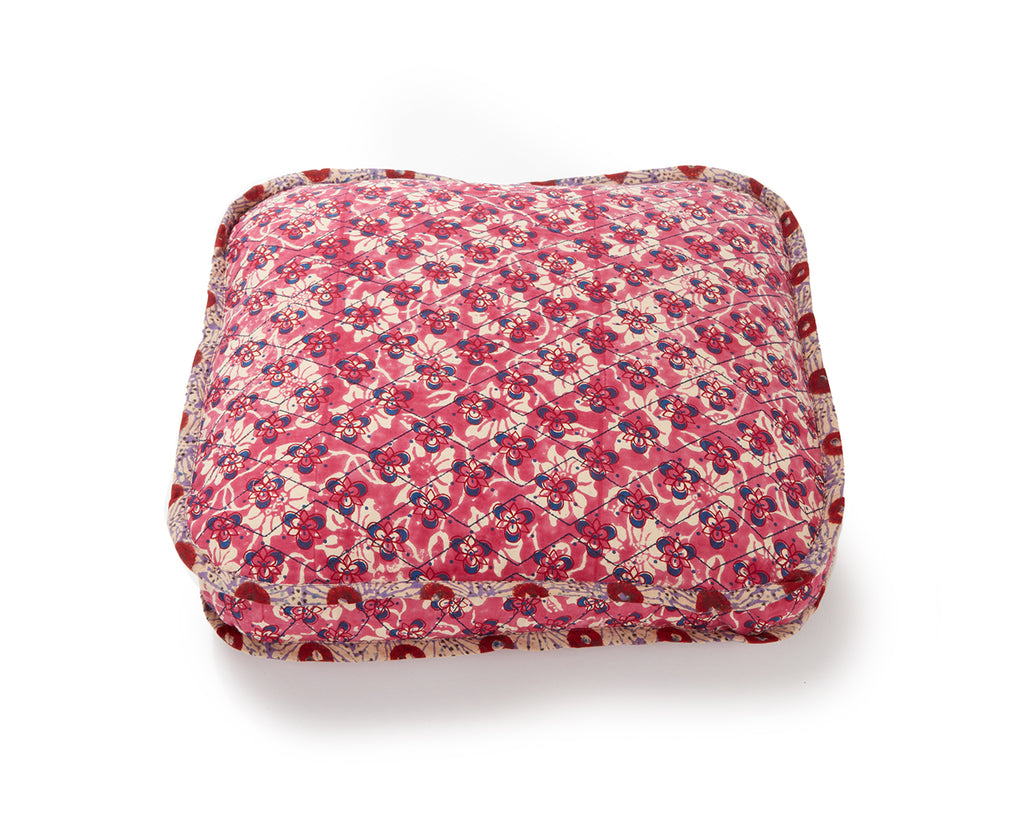 Gregory Parkinson Pillow - RHUBARB ROSE FLORAL SQUARE