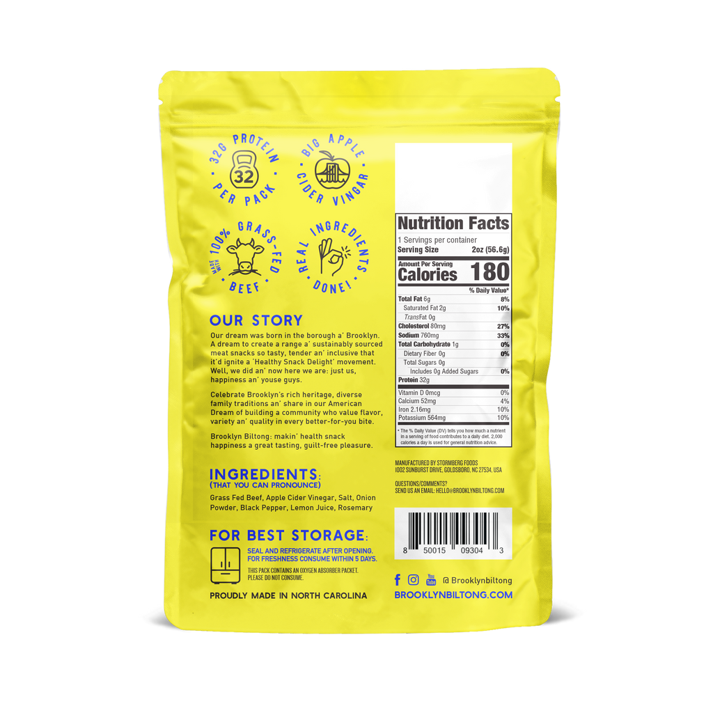2oz Biltong Lemon Pepper Jerky