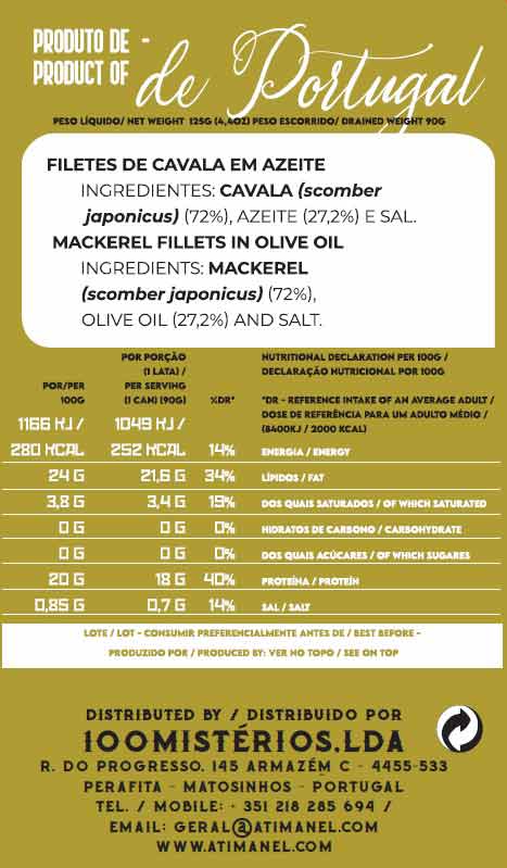 Ati Manel Mackerel Fillets In Olive Oil, 125G