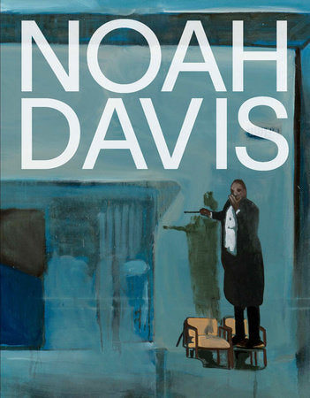 Book cover with 'Noah Davis' text and an illustration of a man in a suit holding a cane.