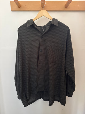 Dopple & Scent Dobby Check Shirt in Charcoal