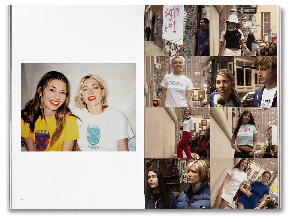 Collage of people wearing white t-shirts with text, set against a white background.