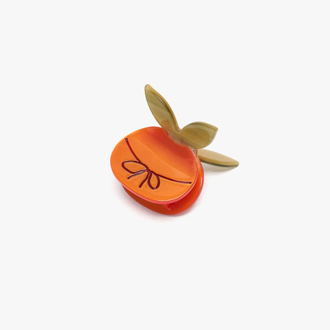 Mandarin Orange With Bow Mini Hair Claw Clip Accessory