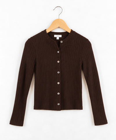 Donni The Sweater Rib Cardi - Espresso