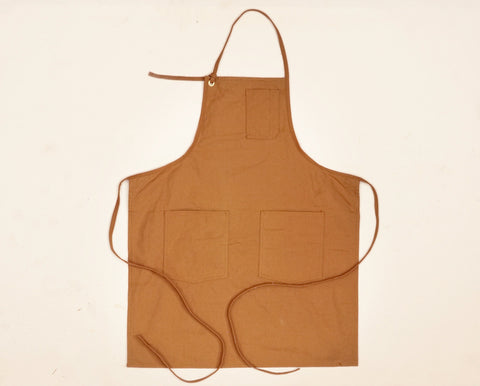 Canvas Strap Apron - Camel