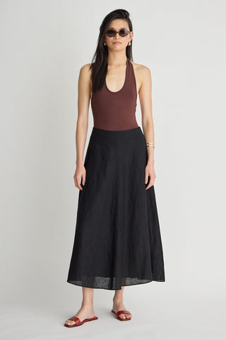 Apiece Apart Primavera Drape Skirt in Black