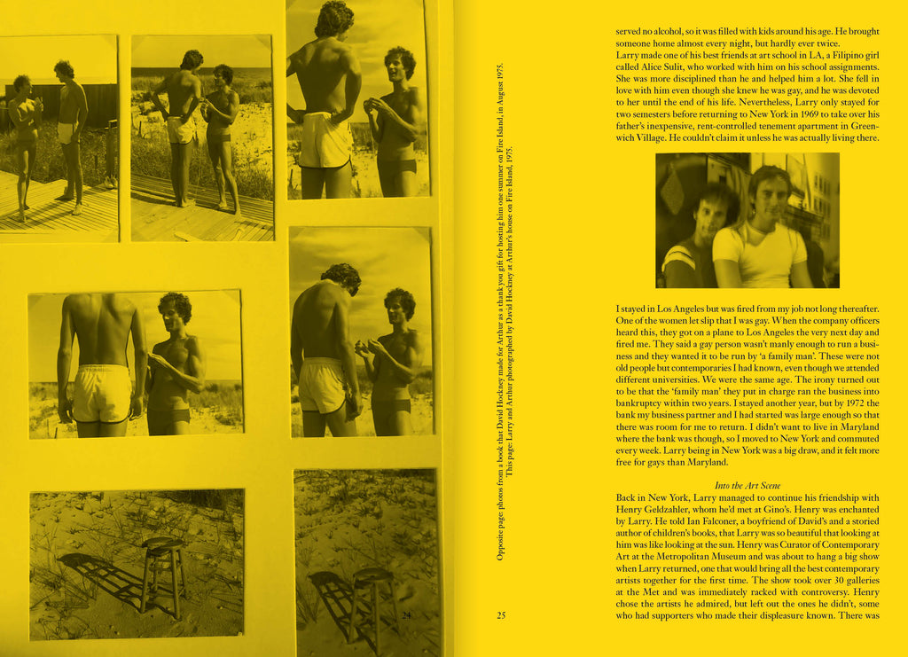 example of book showing snap shots of men at beach