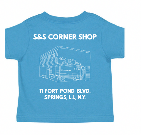 Kid's Corner Shop Building T-Shirt - Teal